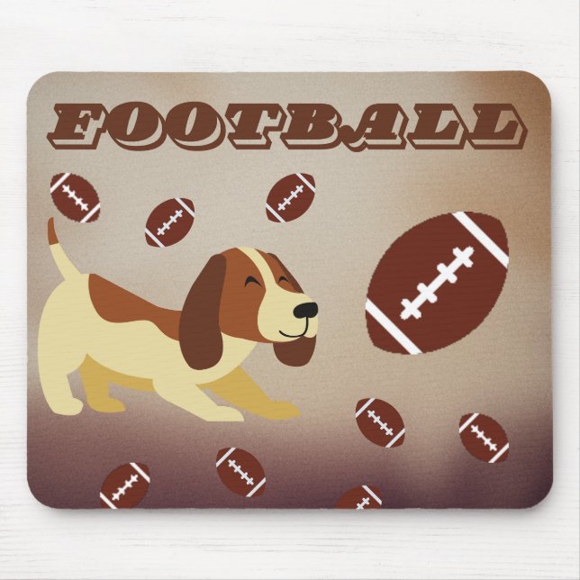 Sporty Valp HUND FOOTBALL Excitement KÄRLEK Musmatta (Framsidan)