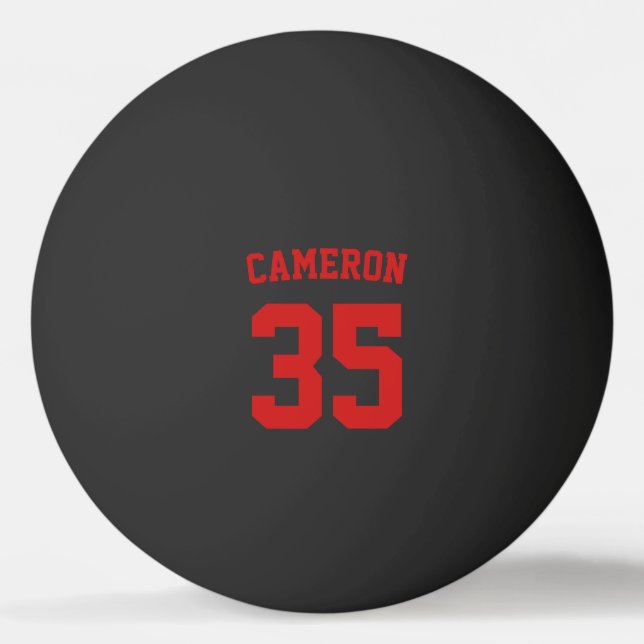 Sporty Varsity Stil Personlig Namn och Number Pingisboll (Framsidan)