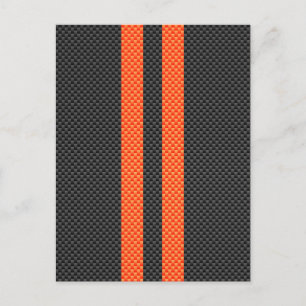 Sporty Vibrant Orange Rand Carbon Fiber Stil Vykort