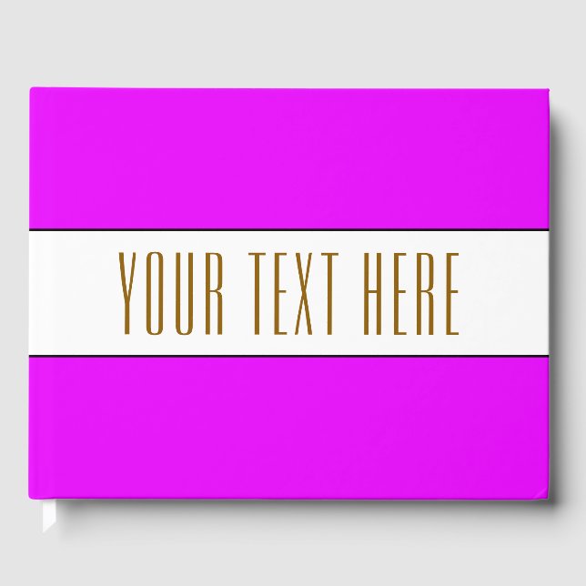 Sporty Vivid Rosa White Black Rand Din text Gästböcker (Framsida)