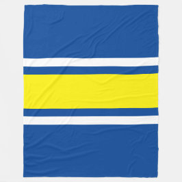 Sporty Vivid Vertical Yellow White Blue Stripes Fleecefilt