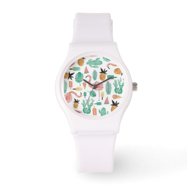 Sporty Watch Summer Print Girl Woman Armbandsur (Framsida)