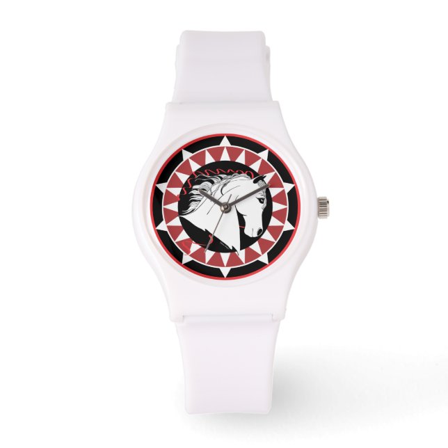 Sporty White Stallion Watch Armbandsur (Framsida)