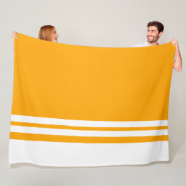 Sporty White Tävla Rand Kant på feta Gulter Fleecefilt