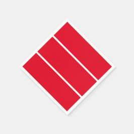 Sporty Wide Bold Bright Red Slender White Rand Pappersservett