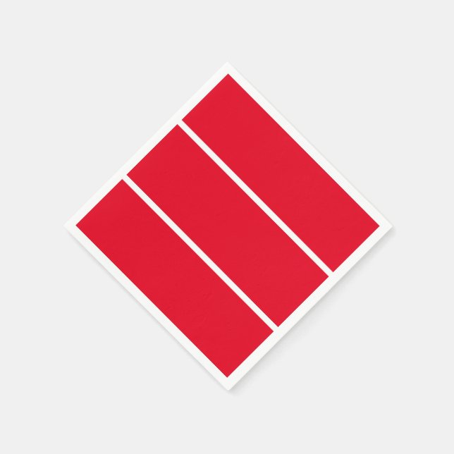 Sporty Wide Bold Bright Red Slender White Rand Pappersservett (Hörn)