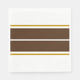 Sporty Wide Brown Twin Tävla Rand på vit Pappersservett