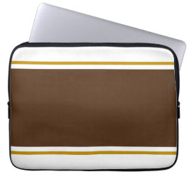 Sporty Wide Cocao Brown Tävla Rand On White Laptop Fodral