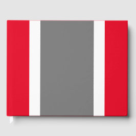 Sporty Wide Grått White Bright Red Tävla Rand Gästböcker