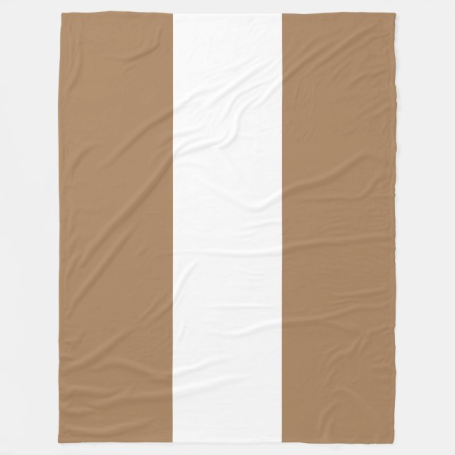 Sporty Wide Seamless Mocha Brown White Rand Fleecefilt (Framsidan)
