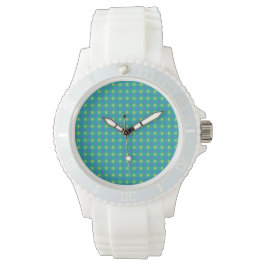 Sporty Wristwatch: Blue, Grönt Polka dots Armbandsur
