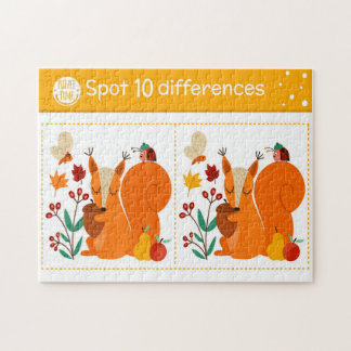 Spot 10 Differences Squirrel Butterfly Ladybug Kid Pussel