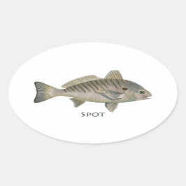 Spot Fish Ovalt Klistermärke