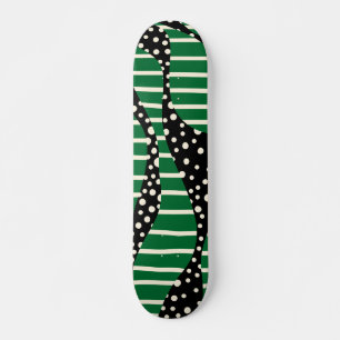 Spot och Rand 2 - Grönt, Cream och Black Mini Skateboard Bräda 18,5 Cm