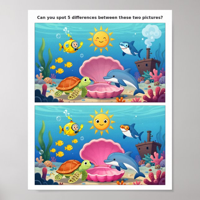 Spot the Difference Äventyrsaffisch  Poster (Framsidan)