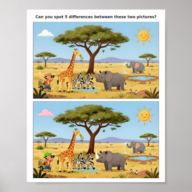 Spot the Difference Fun Poster for Kids – Brain Te (Framsidan)