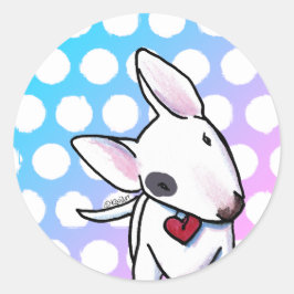 Spoted Bull Terrier Classic Round Sticker Runt Klistermärke