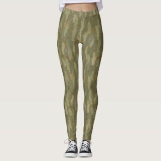 Spoted Gum Bark Camouflage - Seamless Australian Leggings