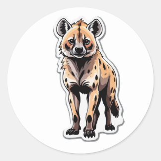 Spoted Hyena Sticker - Släpp loss Wildlife Runt Klistermärke