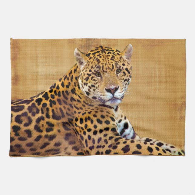 Spoted Jaguar Big Cat-älskare #Gift Kökshandduk (Horisontell)