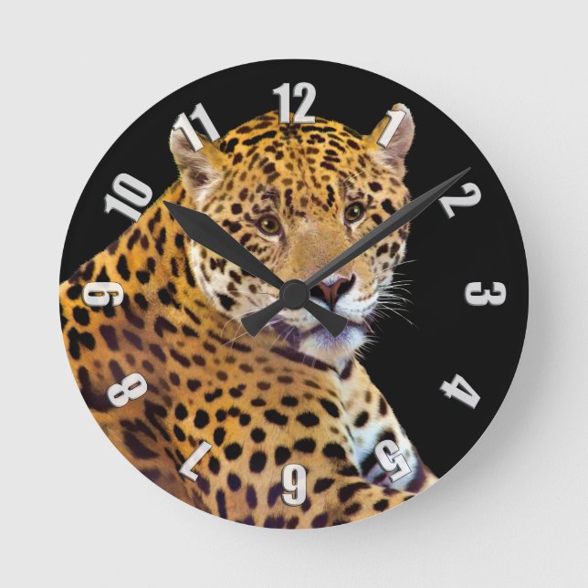 Spoted Jaguar Big Cat-älskare #Gift Rund Klocka (Framsida)