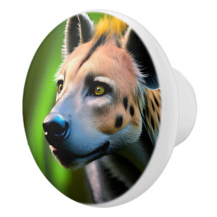 Spoted Stalking Hyena tittar på hans Be. Knopp