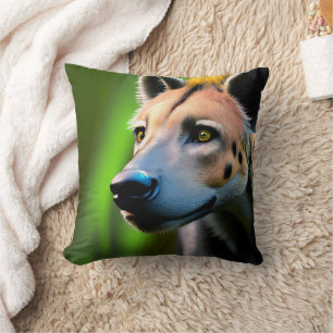 Spoted Stalking Hyena tittar på hans Be. Kudde