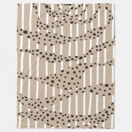 Spoter och Rand 2 - Taupe, Black and White Fleecefilt