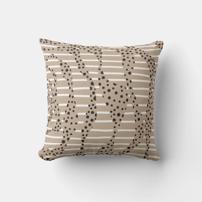 Spoter och Rand 2 - Taupe, Black and White Kudde (Framsida)