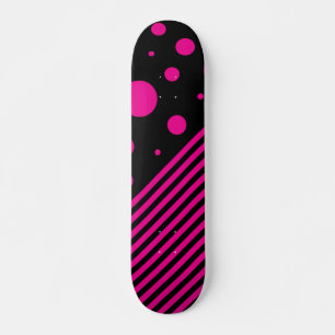 Spoter och Rand i Magenta och svart Mini Skateboard Bräda 18,5 Cm