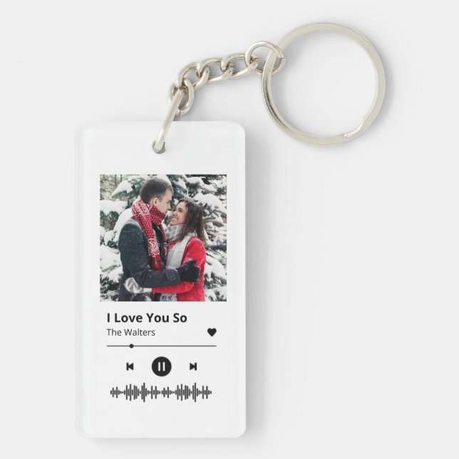 Spotify Kärlek Anpassade Keychain (Baksidan)