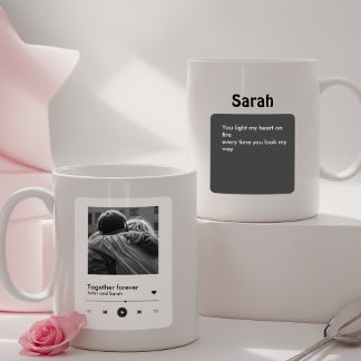 Spotify Mugg Par Gift för honom Valentines day,