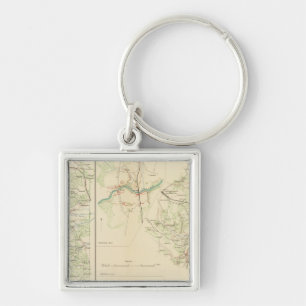 Spotsylvania County Hanover Junction Fyrkantig Silverfärgad Nyckelring
