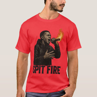 Spotta eld rappkonst design flicka t shirt
