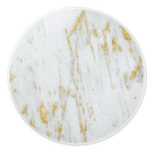 Spottad Guld Shiny Glitter White Marble Knopp