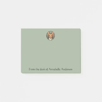 Spotted Art Nouveau Cat Personalize Notes Post-it Block