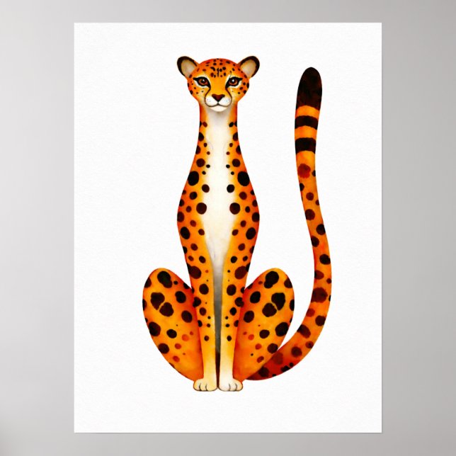 Spotted Cheetah Portrait Poster (Framsidan)