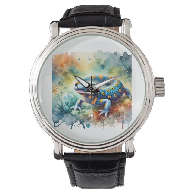 Spotted Salamander 170624AREF103 - Watercolor Armbandsur (Framsida)