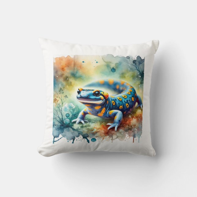 Spotted Salamander 170624AREF103 - Watercolor Kudde (Framsida)