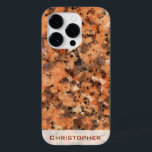 Spottet Sten-strukturen, prickad Mönster med Namn<br><div class="desc">Fintvätt av sten, från ett rent borstat yta. En livlig prickad mönster, med färg från svart till grått, med orange till brun som den största påverkan. Ett struktur som passar de flesta produkter. Namn är tryckt i djup orange på halvtransperant, vit banderoll. Namn kan enkelt anpassas som standard.</div>