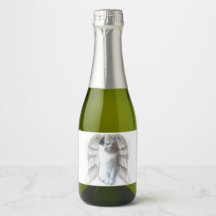Spotty Angel 7x5cm Mini Sparkling Vin Flaska Labe