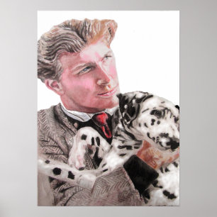Spotty Dalmatian Hund och Man hundar söt Poster