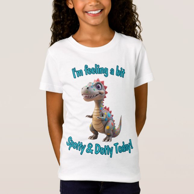 Spotty Dino Dot Day Roligt Kids T Shirt (Framsida)