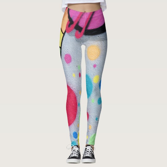 spotty graffiti leggings (Framsida)