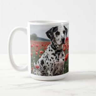 Spotty Handsome Dalformation Hund in the Poppy Fäl Kaffemugg