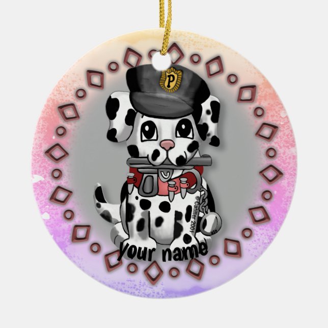 Spotty Police Hund ornament (Framsidan)