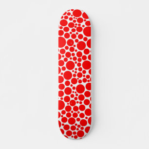 Spotty - Red on White Skateboard Bräda 20 Cm