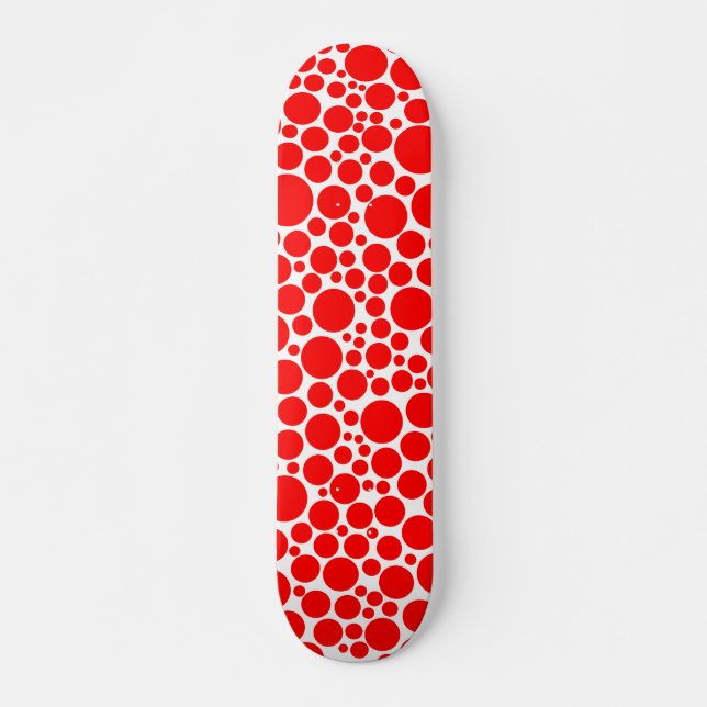 Spotty - Red on White Skateboard Bräda 20 Cm (Framsida)
