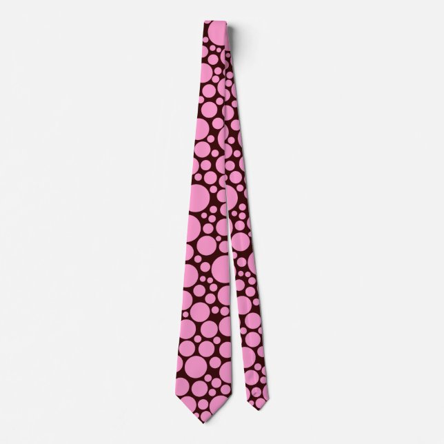 Spotty - Rosa på Mörk Brown (330000) Slips (Framsida)