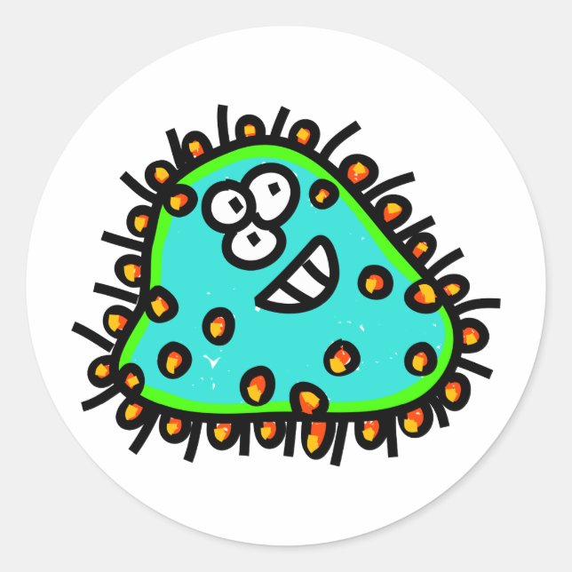 Spotty Tecknad Germ Runt Klistermärke (Framsida)